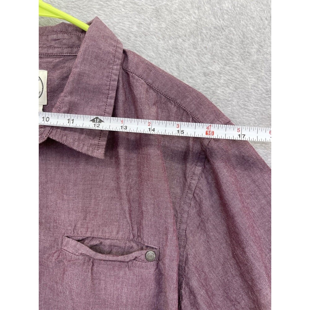 Voyager Mens Button Down Shirt Short Sleeve Size Large Magenta - Picture 8 of 9